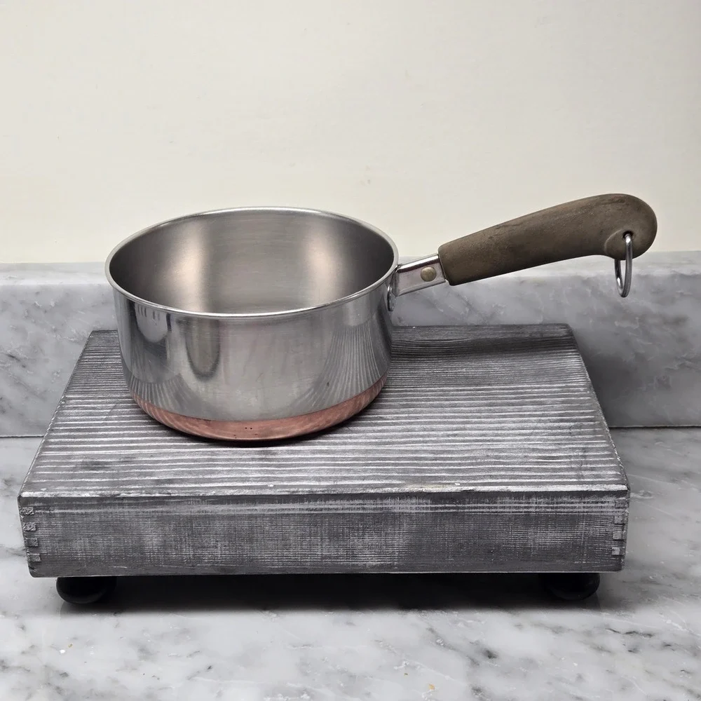 Vintage Revere‎ Ware 1 Quart Saucepan Pot Copper Bottom Clinton IL USA Pan 1801